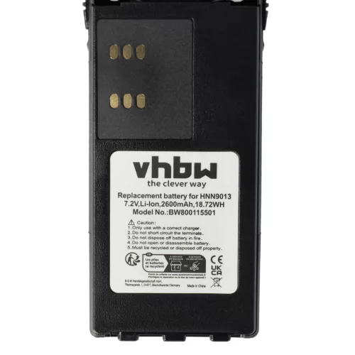 VHBW Radio Akku HMNN4151, HMNN4154, HNN4001, HMNN4158, HMNN4159 - 2600 mAh 7,4 V Li-Ion