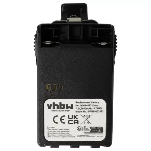 VHBW Radio Akku JMNN4023BR, JMNN4023, JMNN4024 - 2600 mAh 7,2 V Li-Ion