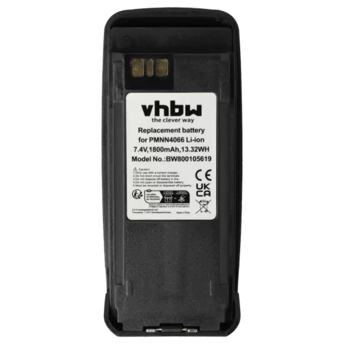 VHBW Radio Battery NNTN4066, PMNN4065, NNTN4077, NNTN4103 - 1800 mAh 7.4 V Li-Ion