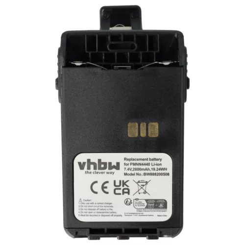 VHBW Radio Akku PMNN4511A, PMNN4440, PMNN4502A, PMNN4440AR - 2600 mAh 7,4 V Li-Ion