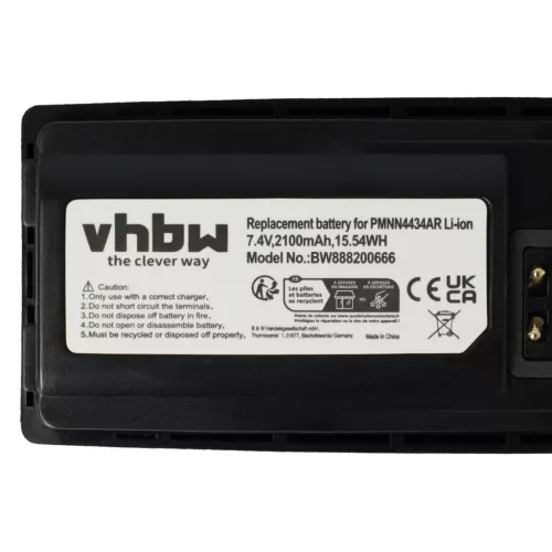 VHBW Radio Battery PMLN6394A, PMLN6394, MNN4453AR, PMNN4434, PMNN4434A - 2100 mAh 3.7 V Li-Ion