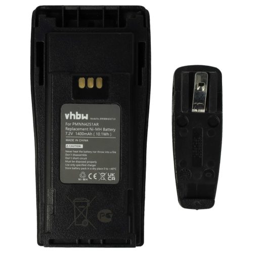 VHBW Radio Akku NNTN4497A, NNTN4497, NNTN4496AR, NNTN4496 - 1400 mAh 7,2 V NiMH
