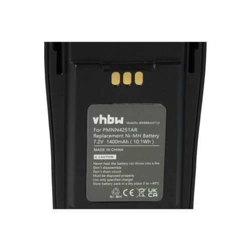 VHBW Radio Akku NNTN4497A, NNTN4497, NNTN4496AR, NNTN4496 - 1400 mAh 7,2 V NiMH