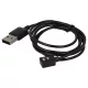 VHBW USB-Ladekabel 2,5 mm Audio Jack - für Suunto Wing Kopfhörer, Schwarz