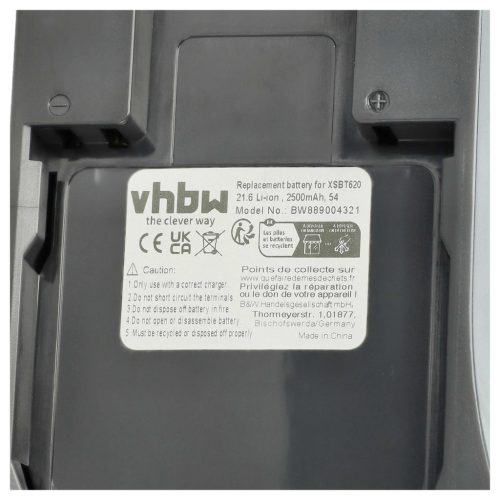 VHBW Akku XSBT620 für Shark-Geräte - 2500 mAh 21,6 V Li-Ion