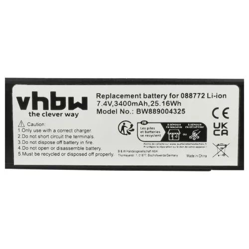 VHBW Speaker Battery Bose 088796, 088789, 080841, 088772 - 3400 mAh 7.4 V Li-Ion