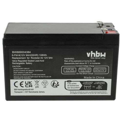 VHBW UPS Akku UP-VW1245P1, UP-RW1245P1 - 9000 mAh 12 V AGM