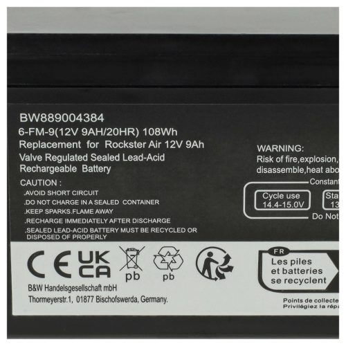 VHBW UPS Akku UP-VW1245P1, UP-RW1245P1 - 9000 mAh 12 V AGM