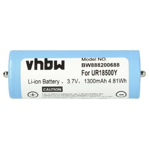 VHBW Electric Shaver Battery Braun 81377206, UR18500Y, 67030925 - 1300 mAh 3.7 V Li-Ion