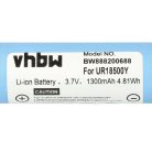 VHBW Electric Shaver Battery Braun 81377206, UR18500Y, 67030925 - 1300 mAh 3.7 V Li-Ion