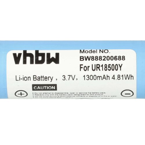 VHBW Electric Shaver Battery Braun 81377206, UR18500Y, 67030925 - 1300 mAh 3.7 V Li-Ion
