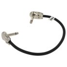 VHBW Guitar Cable 6.35 mm Jack Plug - 30 cm, Flat, Black/Silver