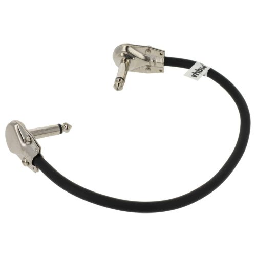VHBW Guitar Cable 6.35 mm Jack Plug - 30 cm, Flat, Black/Silver
