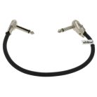 VHBW Guitar Cable 6.35 mm Jack Plug - 30 cm, Flat, Black/Silver