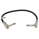 VHBW Guitar Cable 6.35 mm Jack Plug - 30 cm, Flat, Black/Silver