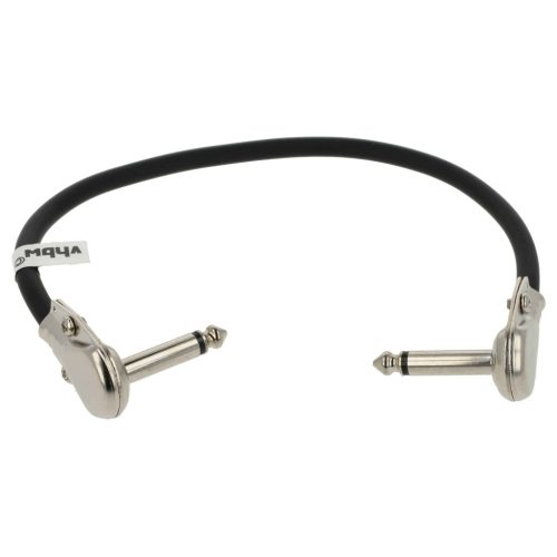 VHBW Guitar Cable 6.35 mm Jack Plug - 30 cm, Flat, Black/Silver