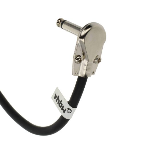 VHBW Guitar Cable 6.35 mm Jack Plug - 30 cm, Flat, Black/Silver