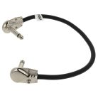 VHBW Guitar Cable 6.35 mm Jack Plug - 30 cm, Flat, Black/Silver