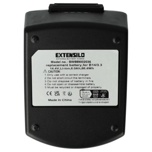 VHBW Electric Tool Battery 429788, B14/3.3, 418263 - 6000 mAh 14.4 V Li-Ion
