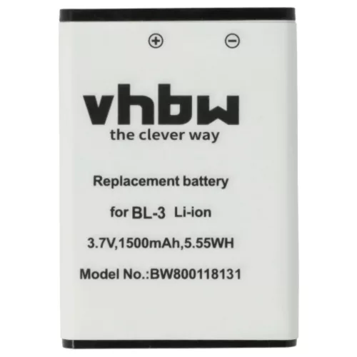 VHBW Radio Battery Baofeng BL-3 replacement - 1500 mAh 3.7 V Li-Ion