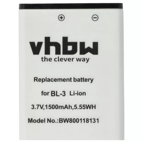 VHBW Radio Battery Baofeng BL-3 replacement - 1500 mAh 3.7 V Li-Ion