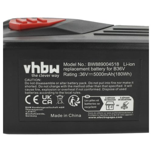 VHBW Electric Tool Battery Hilti B36, B36V, 2203932, 418009 - 5000 mAh 36 V Li-Ion