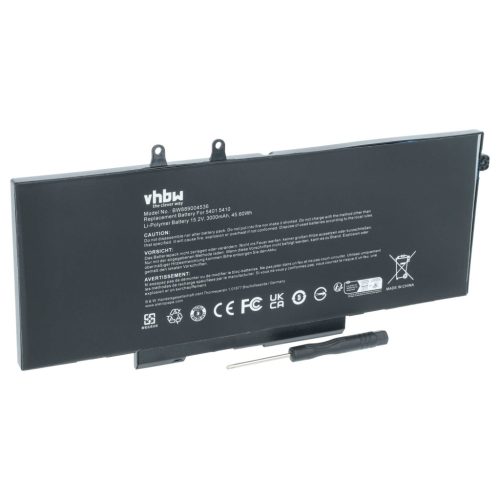 VHBW Notebook-Akku 3PCVM, YPVX3, 3HWPP - 3000 mAh 15,2 V Li-Polymer