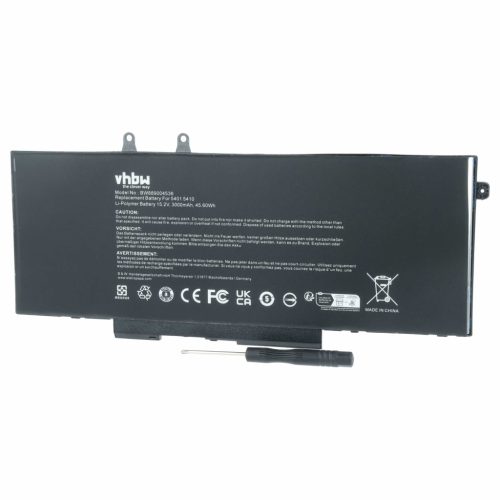 VHBW Notebook-Akku 3PCVM, YPVX3, 3HWPP - 3000 mAh 15,2 V Li-Polymer