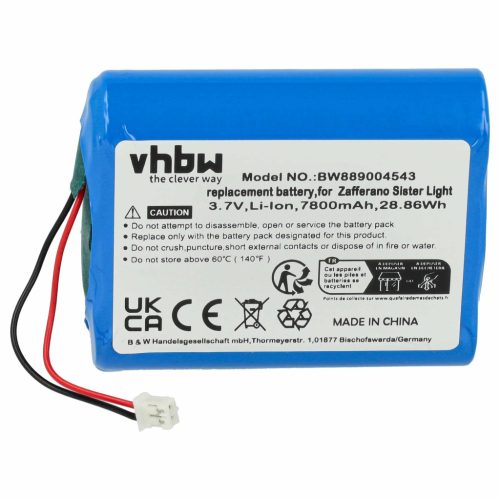VHBW Akku Zafferano BAT04705506701900, 8056300198024 - 7800 mAh 3,7 V Li-Ion