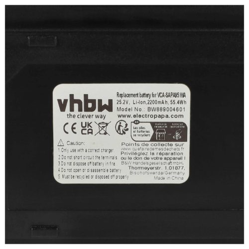 VHBW Akku DJ96-00242A, VCA-SAPA95/WA, VCA-SBTA95, VCA-SBTA95/AA - 2200 mAh 25,2 V Li-Ion