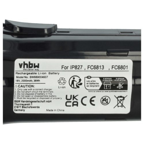 VHBW Akku Philips IP827, 300000517621 - 2000 mAh 18 V Li-Ion