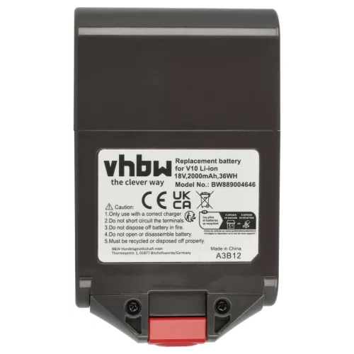 VHBW Battery for Dyson 398006-01, 971450-06, 398857-01, 965171-02 - 2000 mAh 18 V Li-Ion