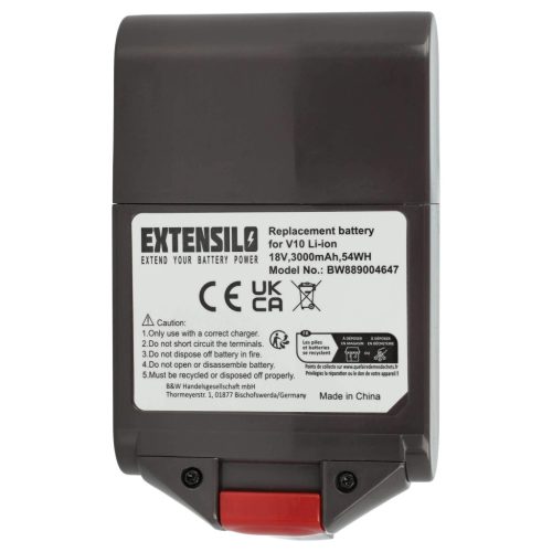 VHBW Vacuum Cleaner Battery Dyson 398006-01, 971450-06, 398857-01, 965171-02 - 3000 mAh 18 V Li-Ion