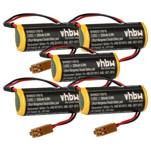 VHBW Ipari vezérlő Akkumulátor FDK CR8-LHC - 2000 mAh 3 V Li-MnO2