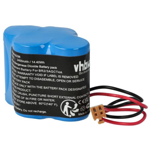 VHBW Ipari Vezérlő Akkumulátor Dantona Matt Pack (barna csatlakozóval) - 2400 mAh 6 V Li-MnO2