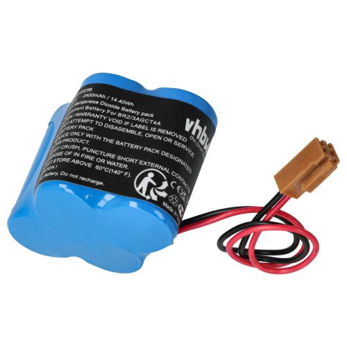 VHBW Ipari Vezérlő Akkumulátor Dantona Matt Pack (barna csatlakozóval) - 2400 mAh 6 V Li-MnO2
