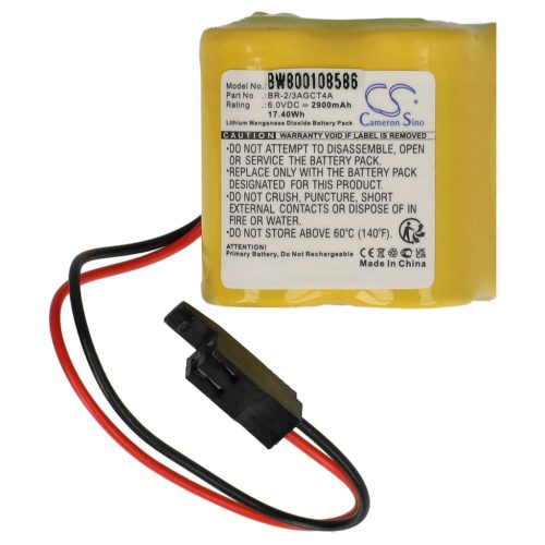 VHBW RAID Vezérlő Akkumulátor A98L-0031-0025, BR-2/3AGCT4A, A06B-6114-K504 - 2900 mAh 6 V Li-MnO2