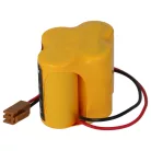 VHBW Industrial Controller Battery Dantona Matt Pack (with brown connector) - 3000 mAh 6 V Li-MnO2