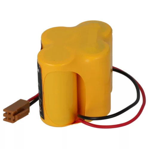 VHBW Industrial Controller Battery Dantona Matt Pack (with brown connector) - 3000 mAh 6 V Li-MnO2