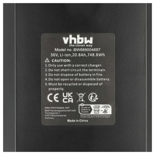 VHBW E-Bike Akku für Prophete Motoren 100, 350, 500, 700 W - 20,8 Ah 36 V Li-Ion