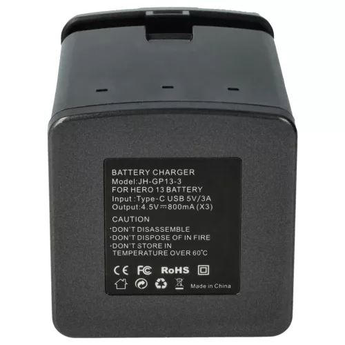 VHBW Battery Charger USB-C + USB-C Cable for GoPro JH-GP13 Replacement - 4.5 V / 0.8 A