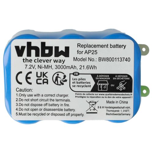 VHBW Electric Tool Battery Pellenc AP25 - 3000 mAh 7.2 V NiMH
