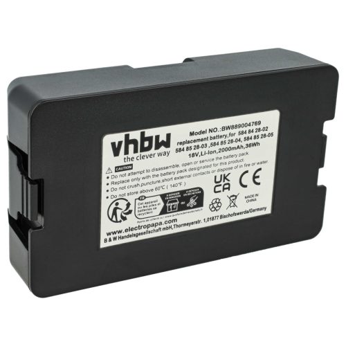 VHBW Battery Flymo 5902142-02, 5848228-01, 5848428-02, 584 84 28-02 - 2 Ah 18 V Li-Ion