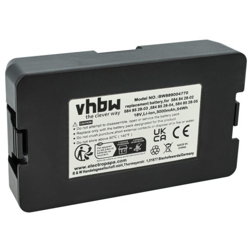 VHBW Battery Flymo 5902142-02, 5848228-01, 5848428-02, 584 84 28-02, 590 21 42-02 - 3 Ah 18 V Li-Ion