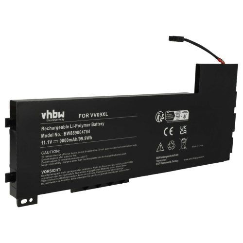 VHBW Notebook Battery 808398-2B1, 808398-2B2, 808398-2C1, 808398-2C2 - 9000 mAh 11.1 V Li-Ion