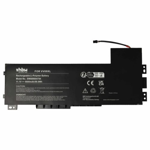 VHBW Notebook Battery 808398-2B1, 808398-2B2, 808398-2C1, 808398-2C2 - 9000 mAh 11.1 V Li-Ion
