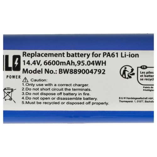 VHBW Akku Eufy PA89, PA61 - 6600 mAh 14,4 V Li-Ion