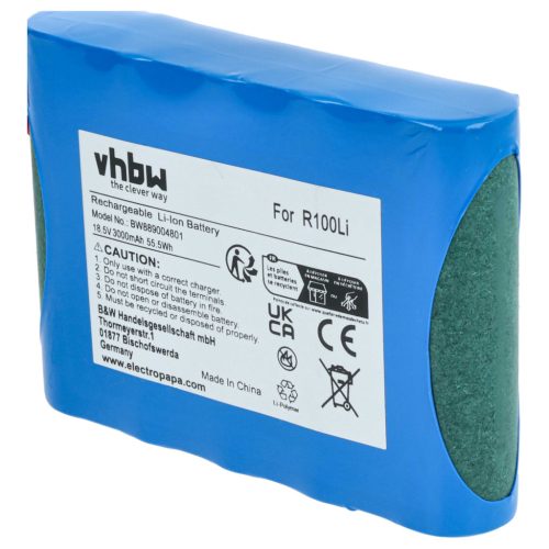 VHBW Battery Husqvarna 584 82 28-01, 584 85 28-01, 584 82 28-02, 584 85 28-02 - 3000 mAh 18.5 V Li-Ion