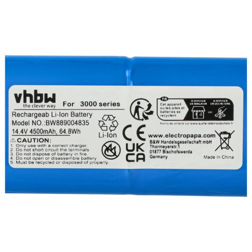 VHBW Akku für Philips C1048A2 - 4500 mAh 14,4 V Li-Ion