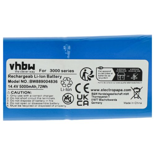 VHBW Akku für Philips C1048A2 - 5000 mAh 14,4 V Li-Ion